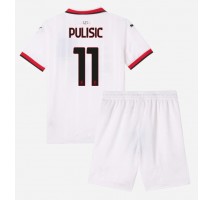 AC Milan Christian Pulisic #11 Koszulka Wyjazdowa dzieci 2024-25 Krótki Rękaw (+ krótkie spodenki)